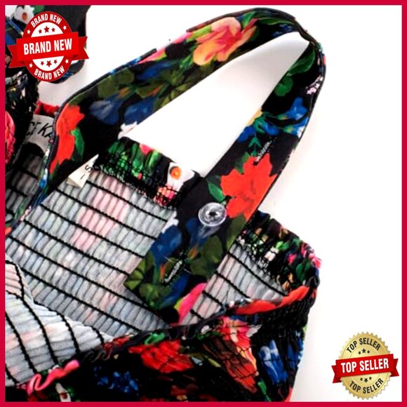 Floral Maxi Dress Boho A-Line Square Neck Tiered Ruffles Summer Beach - Picture 6 of 7